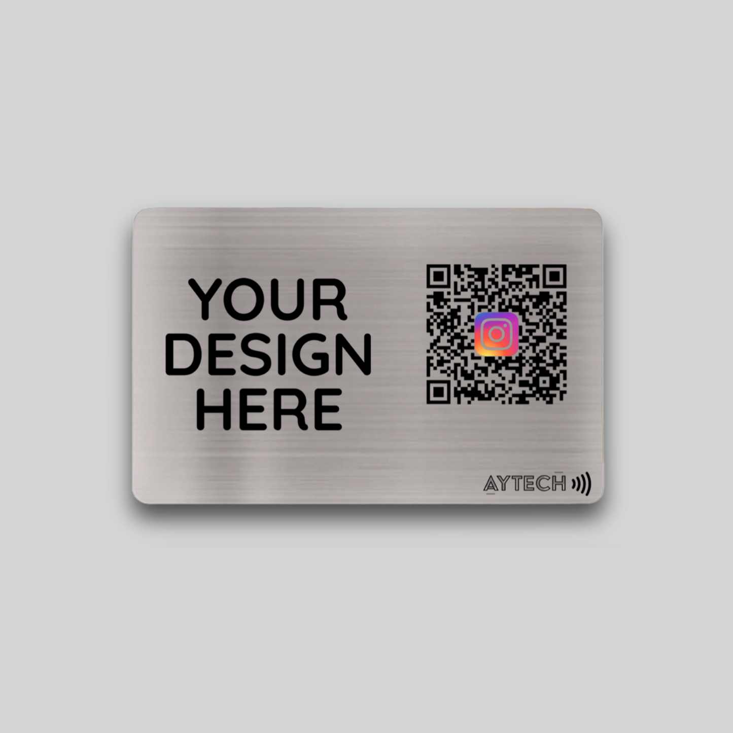 Contactless Socials Card - BRUSHED SILVER - AYTECH